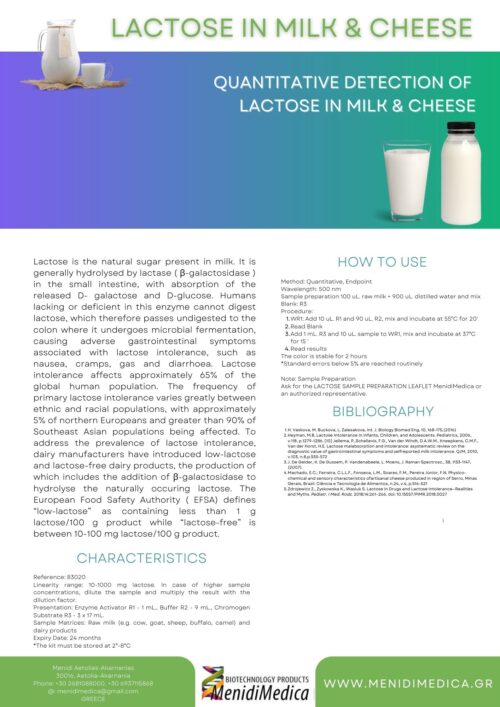 Lactose in Milk & Cheese