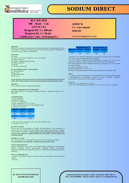 SODIUM DIRECT, UV, Enzymatic Kinetic