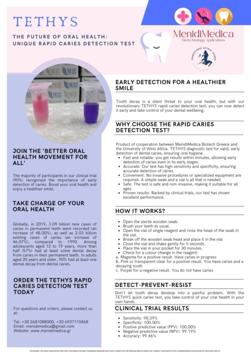 TETHYS: UNIQUE RAPID CARIES DETECTION TEST